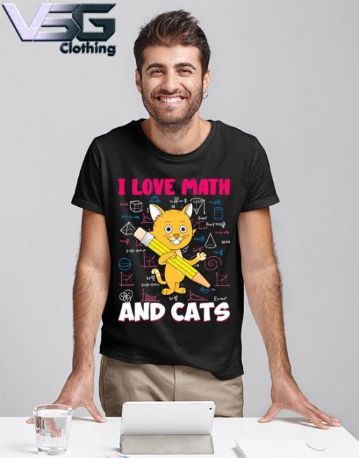 Cute Cat I love Math and Cats shirt
