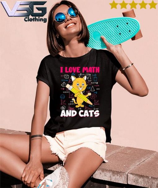 Cute Cat I love Math and Cats s Women's T-Shirts