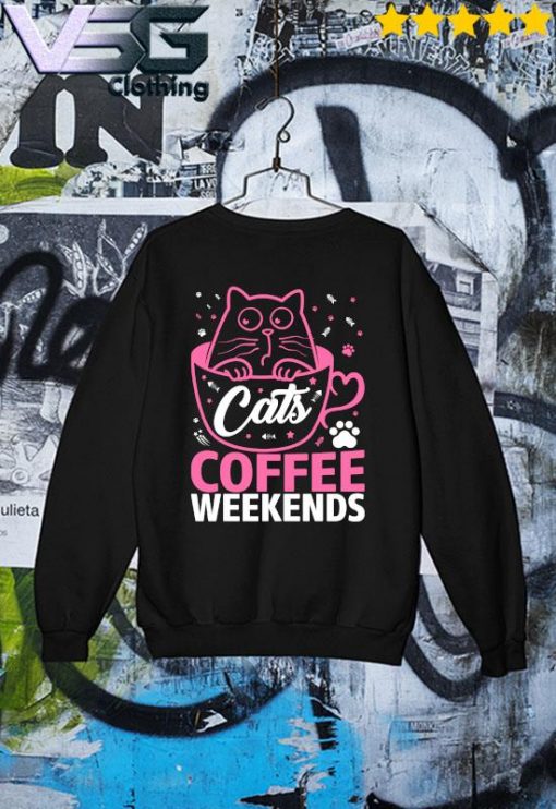 Funny Cats Coffee Weekends s Sweater