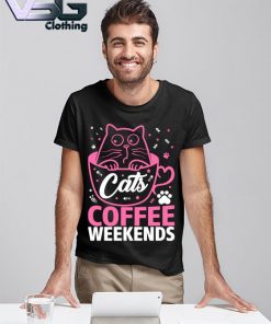 Funny Cats Coffee Weekends shirt