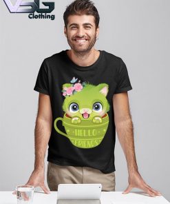 Green Cat Hello Friends shirt