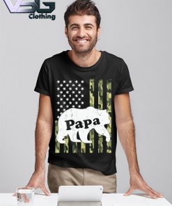 Official Best Papa Bear Veteran American Flag Father's Day T-shi