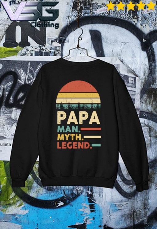 Official Papa Man Myth Legend Vintage Father's Day T-s Sweater