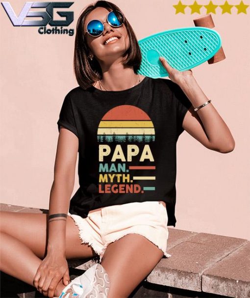 Official Papa Man Myth Legend Vintage Father's Day T-s Women's T-Shirts