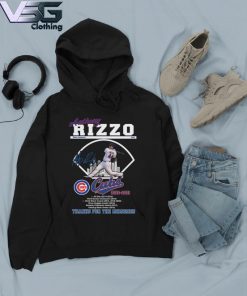 # 44 First Baseman Anthony Rizzo Chicago Cubs 2012 2021 signature Memories thank s Hoodie