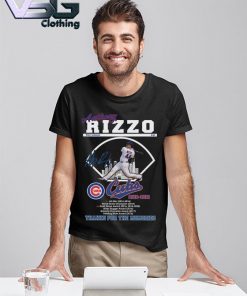 # 44 First Baseman Anthony Rizzo Chicago Cubs 2012 2021 signature Memories thank shirt