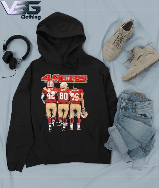 San Francisco 49ers Sports With 42 Lott 80 Rice And 16 Montana Signatures  Shirt, hoodie, sweater, long sleeve and tank top