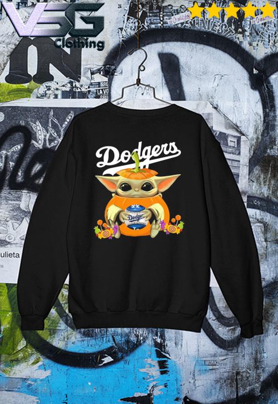 The Baby Yoda Pumpkin Hug Baseball Los Angeles Dodgers 2021 Shirt