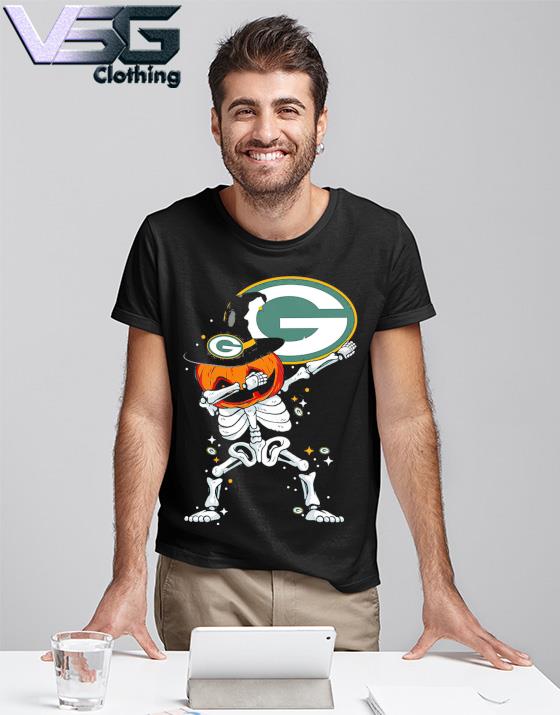 Skeleton Pumpkin Dabbing Green Bay Packers Halloween shirt, hoodie