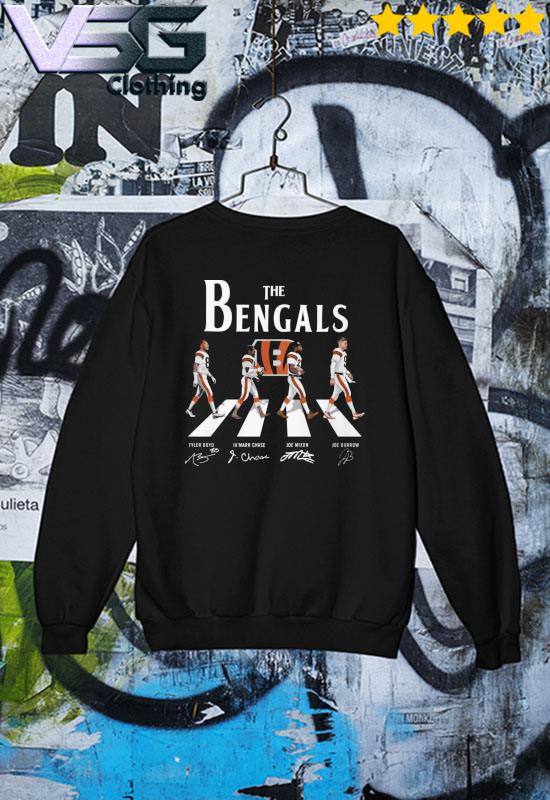 The Cincinnati Bengals Tyler Boyd Ja'Marr Chase Joe Mixon Joe Burrow  signatures Abbey Road shirt, hoodie, sweater, longsleeve and V-neck T-shirt