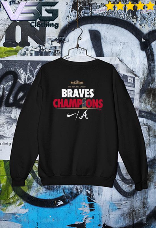 Awesome 1914 1957 1995 and 2021 Atlanta Braves Nike Navy 2021 World Series  Champions Celebration T-Shirt, hoodie, sweater, long sleeve and tank top