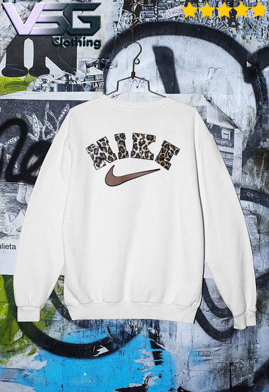 nike leopard hooded shirts & tops