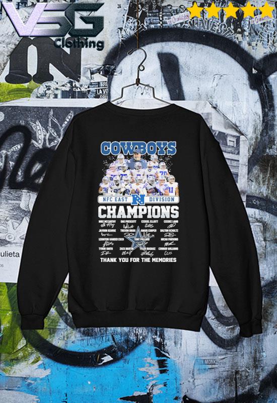 Dallas Cowboys 2021 NFC east division champions thank you for the memories  signatures shirt, hoodie, longsleeve tee, sweater