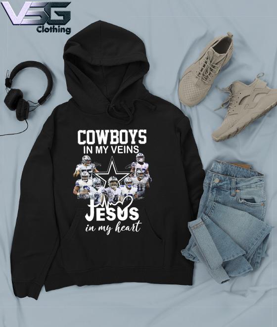 Dallas Cowboys Shirt, Cowboys In My Veins Jeus In My Heart Signatures T- Shirt - Bring Your Ideas, Thoughts And Imaginations Into Reality Today