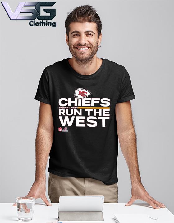 Chiefs run the west shirt Kansas city Chiefs red 2021 afc west division  champions trophy shirt, hoodie, sweater, long sleeve and tank top