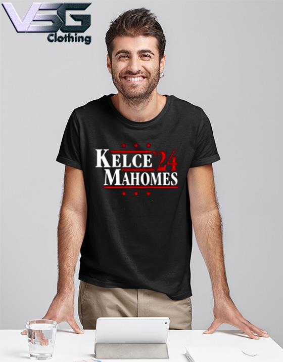 Kelce & Mahomes '24 - Kansas City Football Political Campaign Parody T-Shirt - Hyper Than Hype Shirts 3XL / Black Shirt