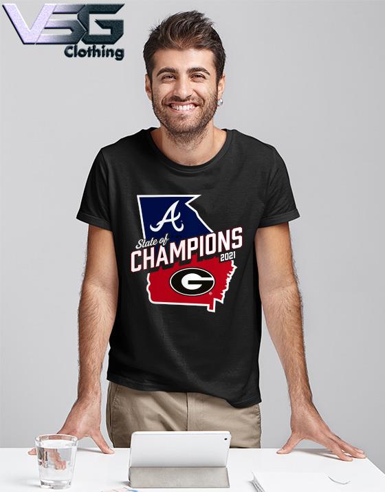 Georgia Bulldogs x Atlanta Braves Fanatics Branded 2021 State of Champions  T-Shirt - Black, hoodie, sweater, long sleeve and tank top