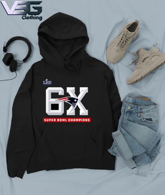 patriots 6x champions hoodie