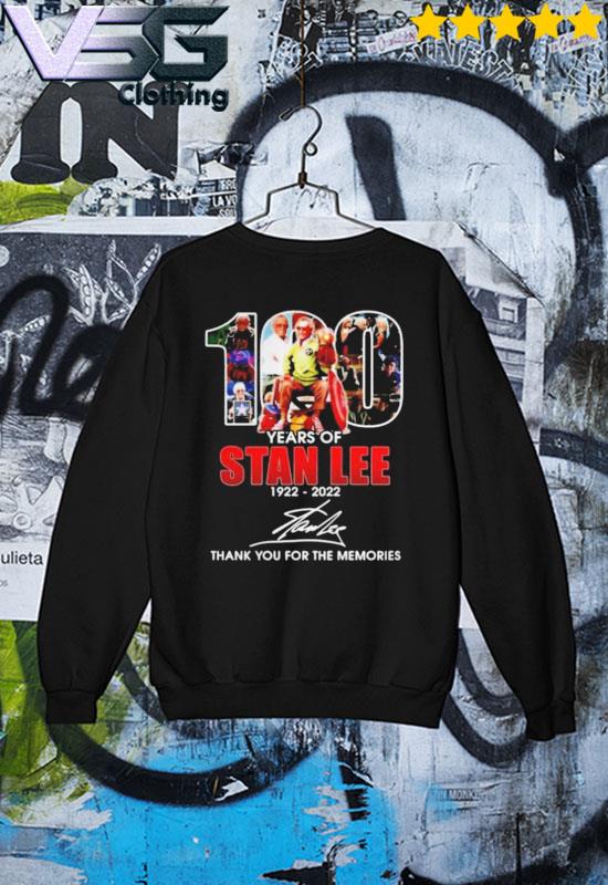 Stan Lee Signing Schedule 2022 Official Stan Lee 1922-2022 100 Years Thank You For The Memories Signature  T-Shirt, Hoodie, Sweater, Long Sleeve And Tank Top