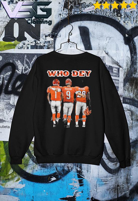 Cincinnati Bengals Who Dey Chase Burrow Mixon Signatures Unisex Shirt