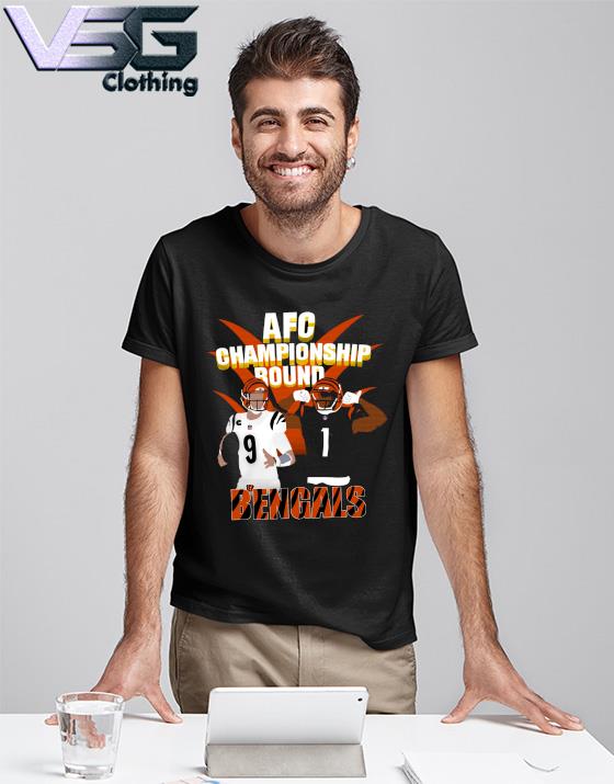 Joe Burrow And Ja'Marr Chase AFC Championship Round Bengals Shirt -  Q-Finder Trending Design T Shirt