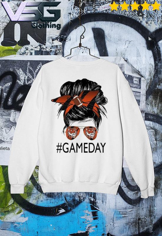 Bengals Life Cincinnati Bengals Messy Bun Girl With Headband And Glasses  for Football Lover T-Shirt - TeeNavi