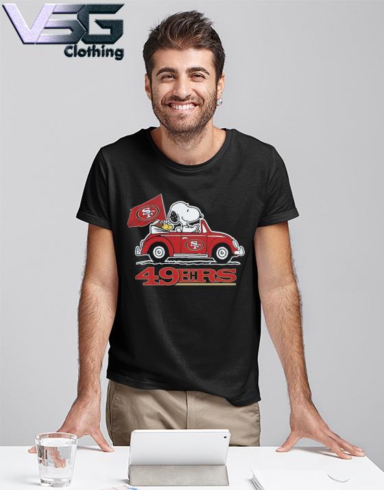 Peanuts Snoopy And Woodstock San Francisco 49ers On Car Shirt