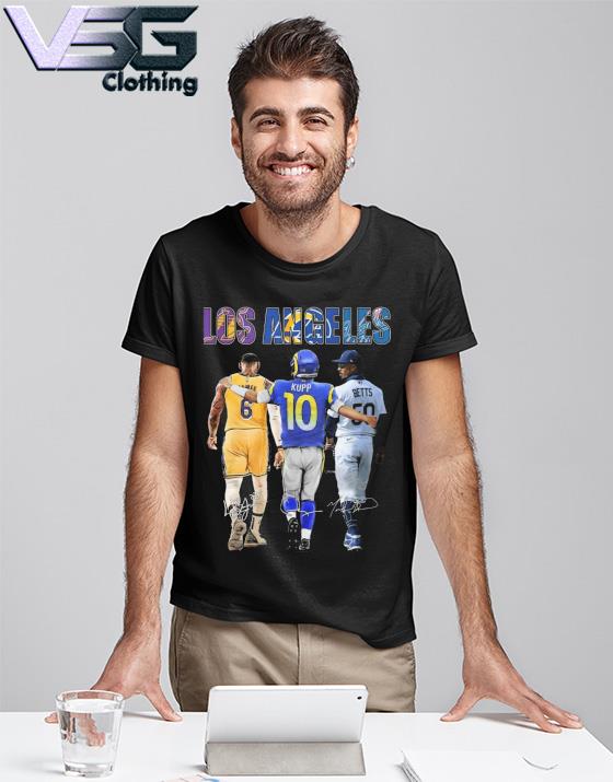 LA Rams and LA Lakers and LA Dodgers Kobe Bryant Corey Seager Cooper Kupp  Abbey Road Los Angeles City Of Champions Signatures Shirt, hoodie, sweater  and long sleeve