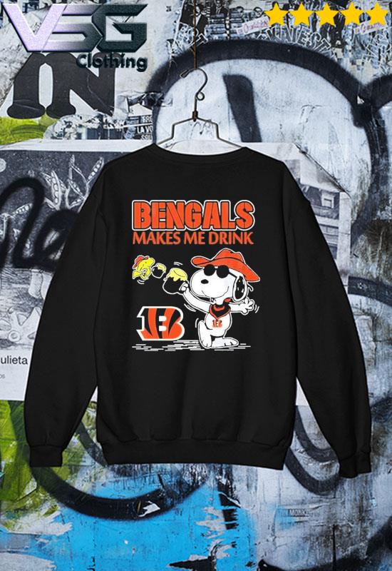 Bengals Snoopy Make Me Drink shirt, hoodie, sweater, long sleeve and tank  top