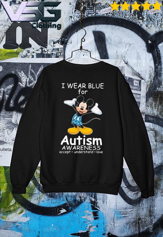 Top mickey mouse I waer blue for Autism awareness accept