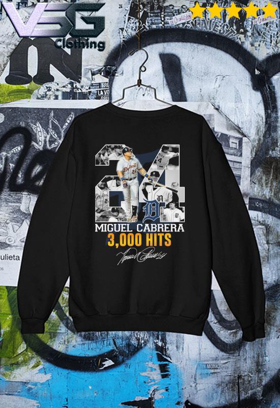 34 Miguel Cabrera Detroit Tigers 3,000 Hits signature shirt