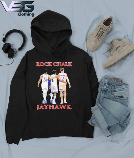 Rock Chalk Jayhawk Ochai Agbaji Remy Martin and Christian Braun signatures  shirt, hoodie, sweater, long sleeve and tank top