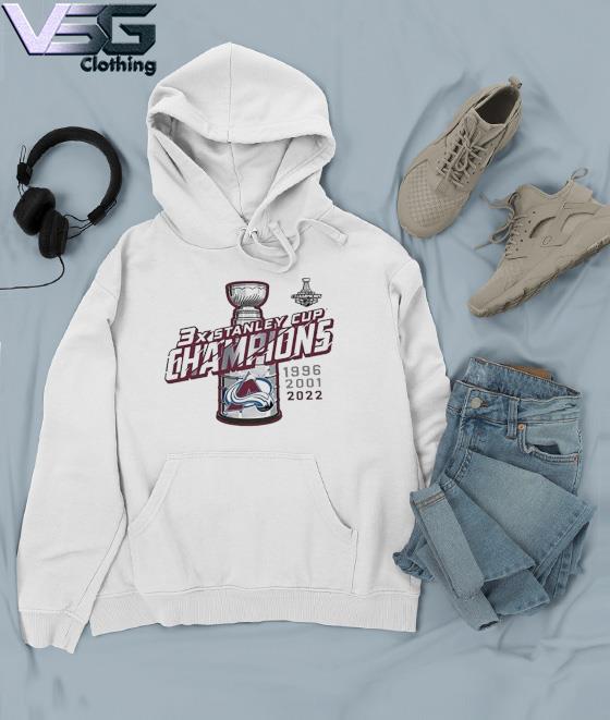Colorado Avalanche Stanley Cup Champions 1996 2001 2022 T-shirt, hoodie,  sweater, long sleeve and tank top