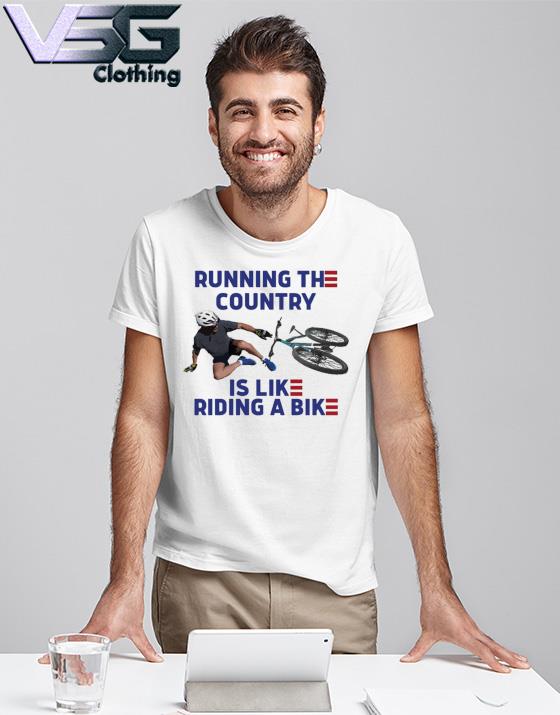 Official Running The Country Shirt - Biden Falling Off The Bike Shirt