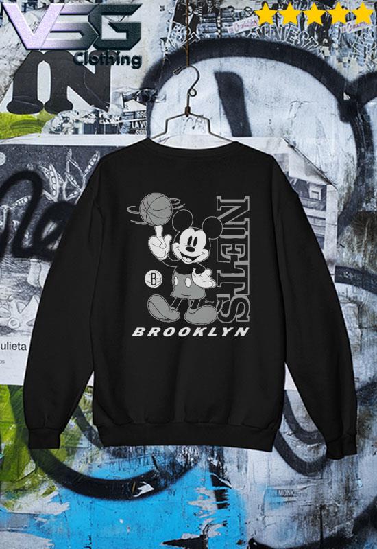 Men's Junk Food Black Brooklyn Nets Disney Vintage Mickey Baller T-Shirt