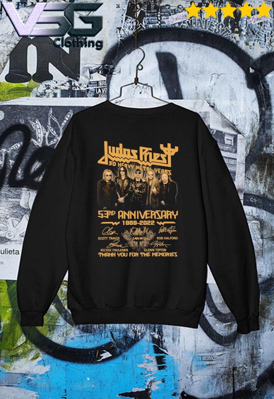 Judas Priest 50 Heavy Metal Years 53rd anniversary 1969-2022 Scott Travis Ian Hill signatures thank s Sweater