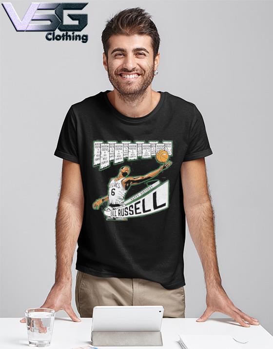 Legend Bill Russell T-shirt Boston Celtics world Champions