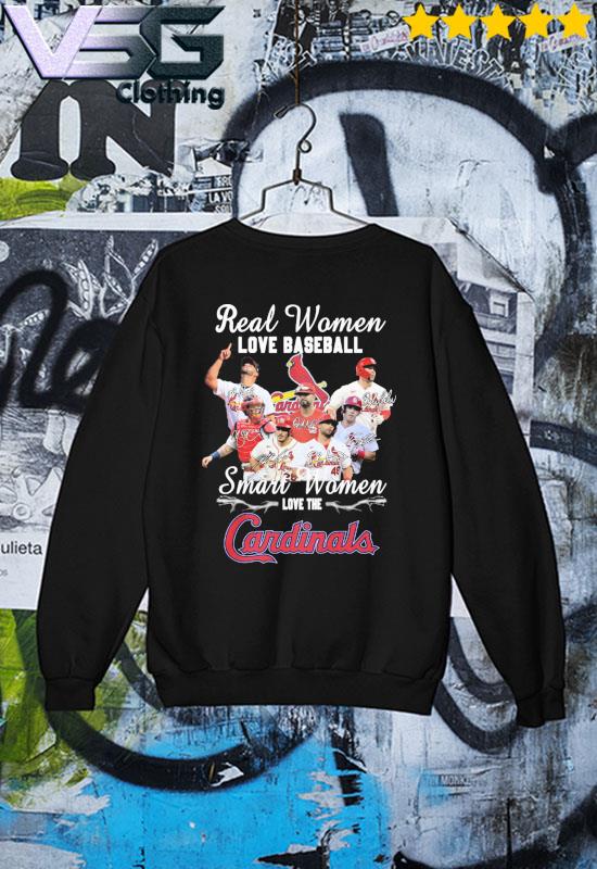 Official Real Women love baseball smart Women love the Cardinals team signatures s Sweater