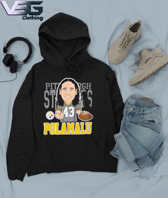 Troy Polamalu Pittsburgh Steelers Mitchell & Ness Youth Caricature Graphic  T-Shirt, hoodie, sweater, long sleeve and tank top