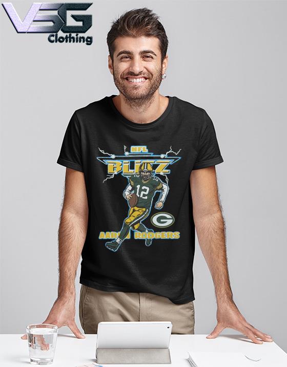 Aaron Rodgers NFL Blitz Green Bay Packers lighting Retro T Shirt - Bring  Your Ideas, Thoughts And Imaginations Into Reality Today