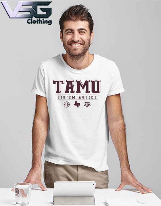 TAMU Gig 'Em Aggies Active Short Sleeve Silver T-Shirt