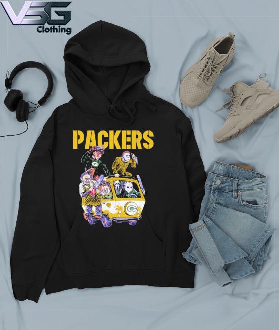 Green Bay Packers Shirt Horror Movie Characters Halloween Hoodie