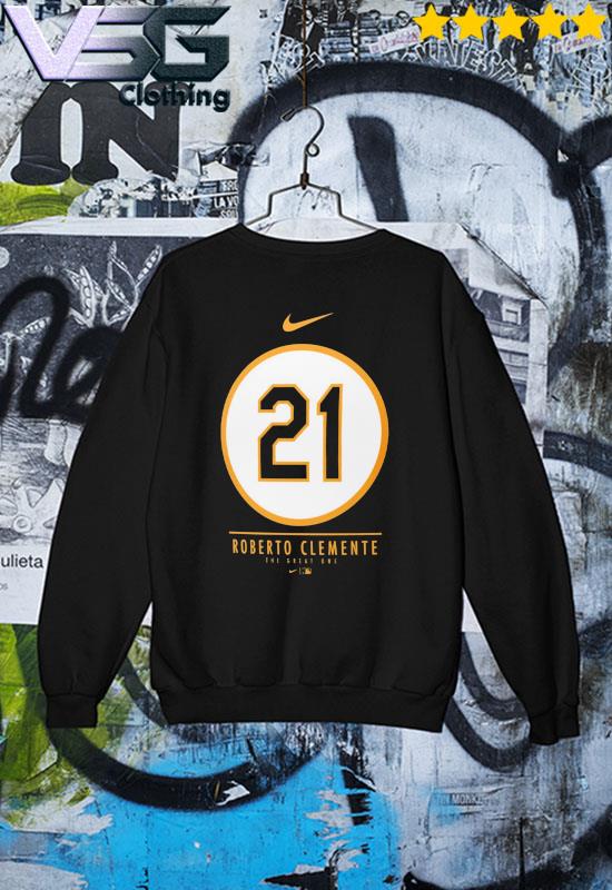 Men's Nike Roberto Clemente Black Pittsburgh Pirates The Great One Commemorative T-Shirt Size: Medium