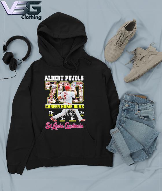 Albert Pujols 3x Mvp 11 all star 700 hr club Hall of Fame s Hoodie Albert Pujols 3x Mvp 11 all star 700 hr club Hall of Fame s Hoodie