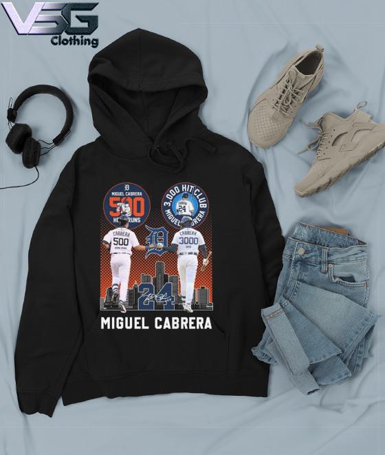 Official Miguel cabrera 500 home runs 3000 hits club signature T-shirt,  hoodie, tank top, sweater and long sleeve t-shirt