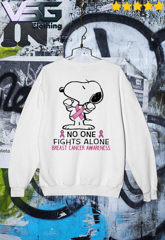 Official snoopy No One Fights Alone Breast Cancer Awareness 2022 s Sweater Official snoopy No One Fights Alone Breast Cancer Awareness 2022 s Sweater