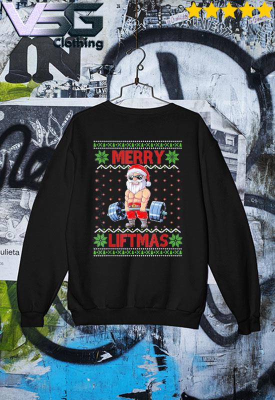 No Lift No Gift Gym Workout Santa Ugly Christmas Sweater T-shirts Unisex Tees Black/S