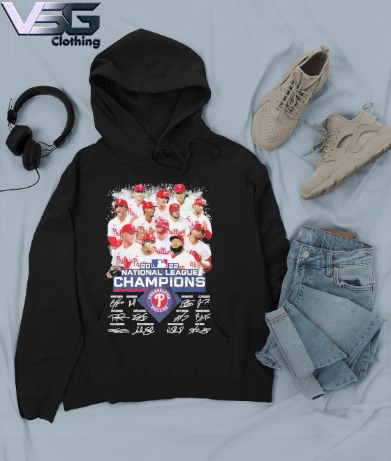 Philadelphia Phillies Team 2022 National League Champions Signatures Shirt Hoodie Philadelphia Phillies Team 2022 National League Champions Signatures Shirt Hoodie