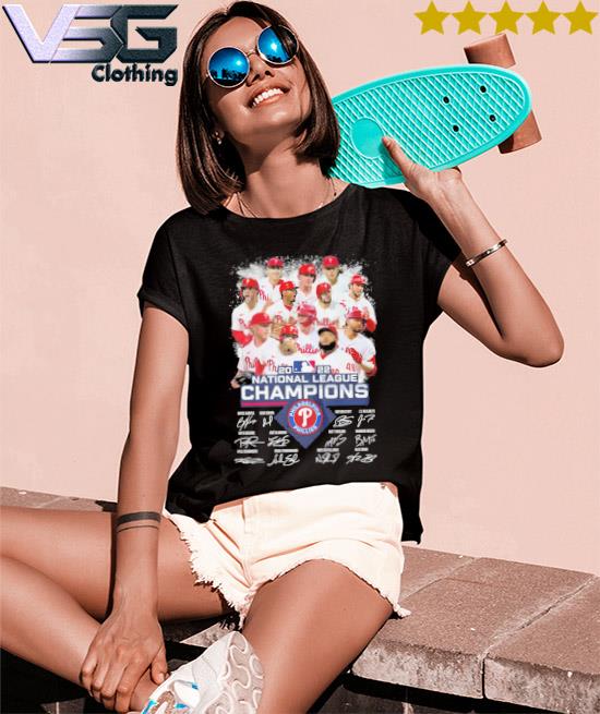 Philadelphia Phillies Team 2022 National League Champions Signatures Shirt Philadelphia Phillies Team 2022 National League Champions Signatures Shirt