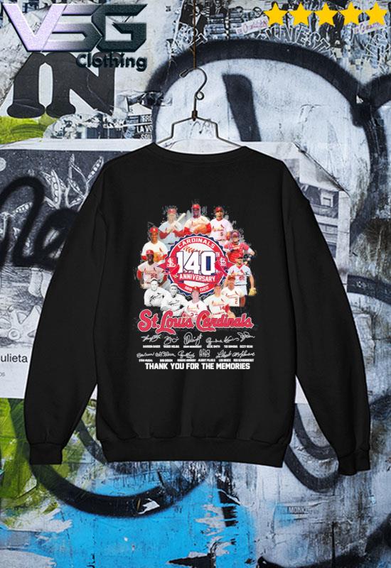 St Louis Cardinals 140th anniversary thank you for the memories signatures s Sweater St Louis Cardinals 140th anniversary thank you for the memories signatures s Sweater
